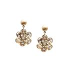 Tresor Collection - Organic Diamond Slice Flower Earrings In 18k Yellow Gold