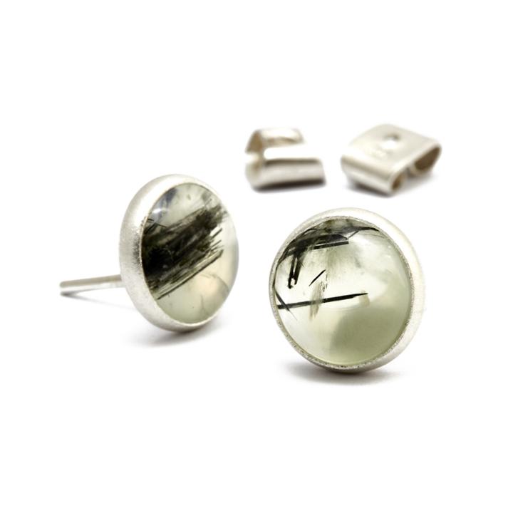 Nina Nguyen Jewelry - Prehnite Silver Studs
