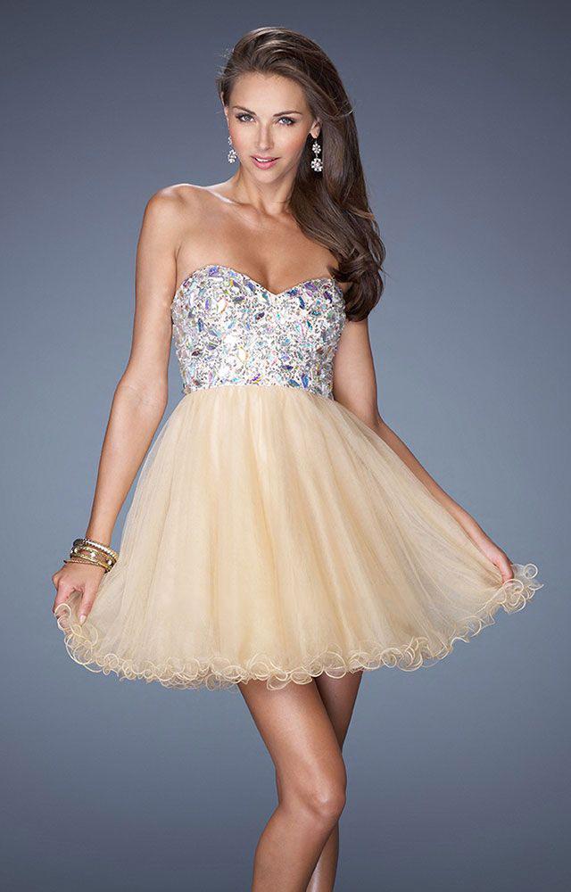 La Femme - 19373 Embellished Net Cocktail Dress