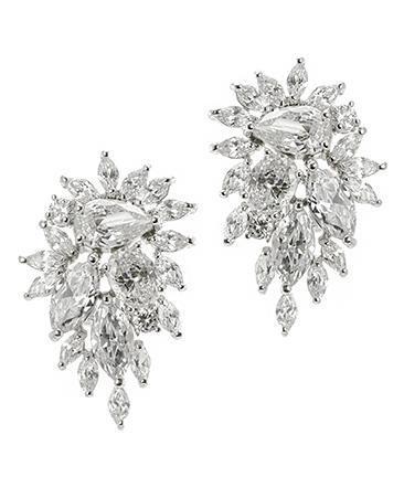 Cz By Kenneth Jay Lane - Multi Cz Cluster Earrings