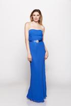 Milano Formals - Strapless Pleated Bodice Corset Long Dress E1421