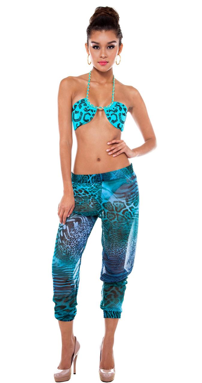 Nicolita Swimwear - Lady Havana Pants Leopard Teal
