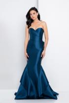 Terani Couture - 1721e4187 Strapless Pleated Layered Trumpet Gown