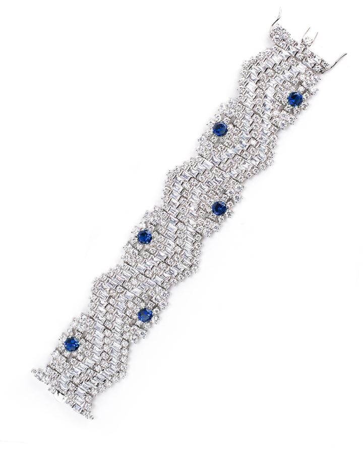 Cz By Kenneth Jay Lane - Sapphire Zigzag Bracelet