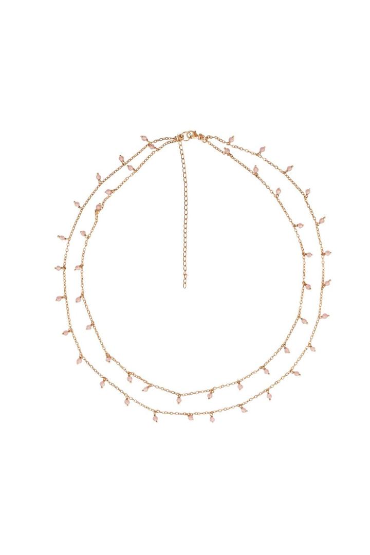 Heather Gardner - Bridal Dangling Faceted Quartz Double Chain Necklace