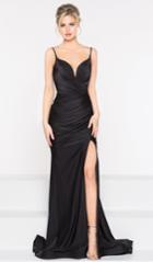 Colors Dress - 2032 Fitted Plunging Dress With Slit