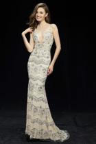 Angela And Alison - 981159 Sleeveless Fully Beaded Sheath Gown