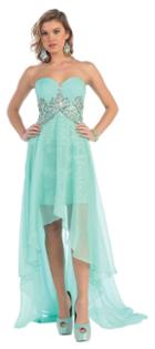 May Queen - Rhinestone Adorned Sweetheart High-low Gown Rq7130