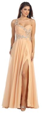 One Shoulder Strap Sequined Dress With High Front Slit