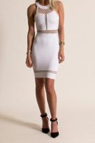 Donna Mizani - Paneled Halter Dress In White