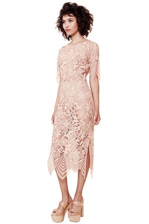 For Love And Lemons Luna Maxi Dress In Pale Blush