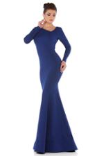 Mnm Couture - N0009 Long-sleeved Plunging Back Evening Gown