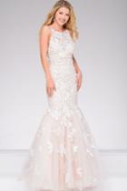 Jovani - Sleeveless Crystal Applique Mermaid Gown