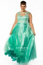 Sydney's Closet - Sc7146 Plus Size Dress In Mint