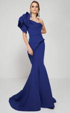 Mnm Couture - 2402 Ruffled Asymmetrical Mermaid Dress