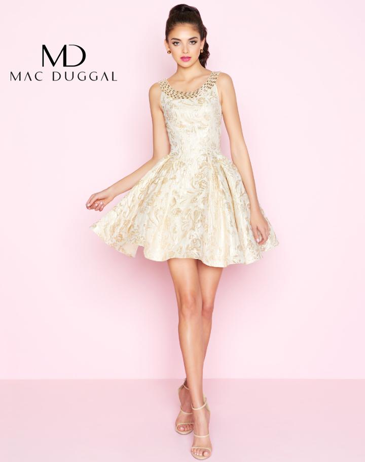 Mac Duggal - 67628n Bedazzled Scoop A-line Cocktail Dress