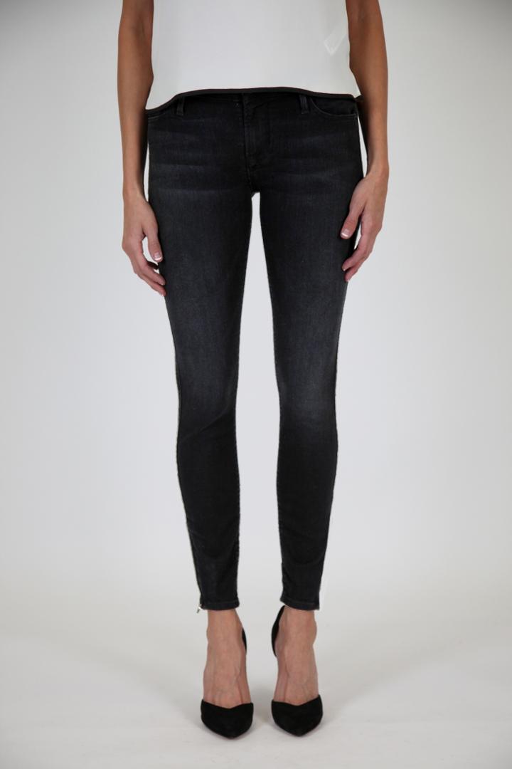 Black Orchid Denim - Amber Zipper Skinny Ebony