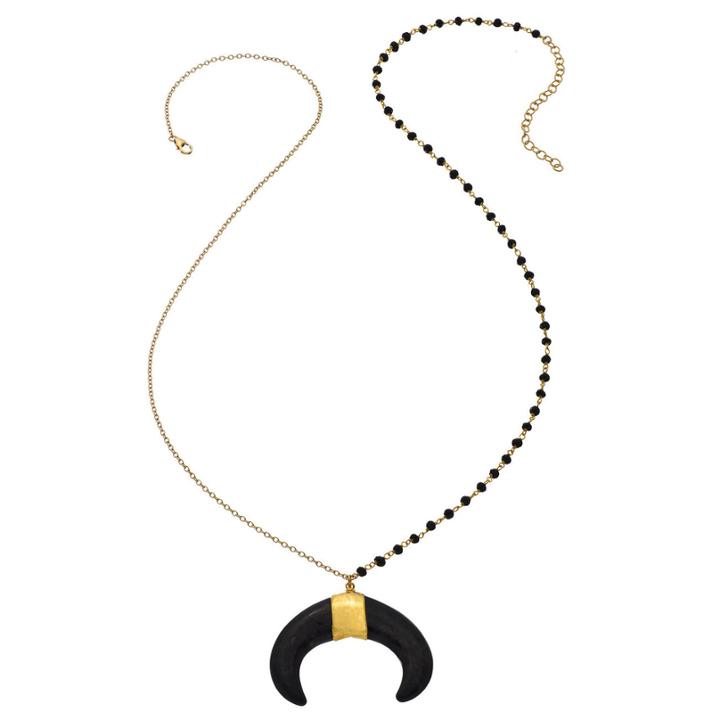 Heather Hawkins - Protection Necklace - Black Double Horn