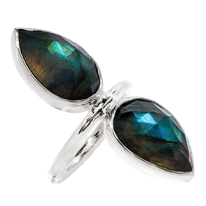 Heather Hawkins - Double Lotus Ring In Labradorite
