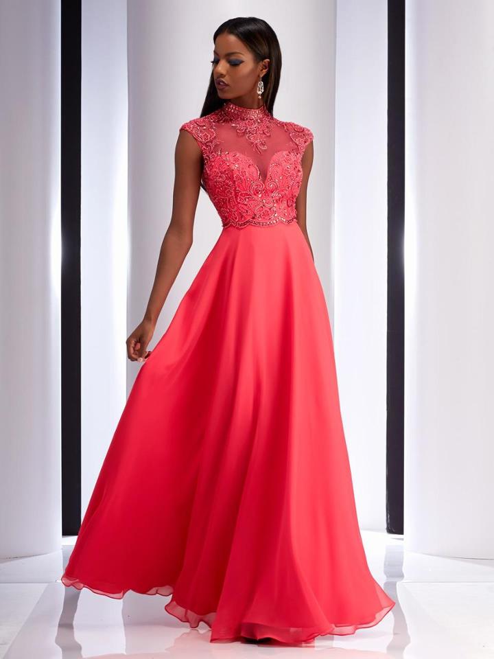 Clarisse - 2735 Illusion High Ornate Gown