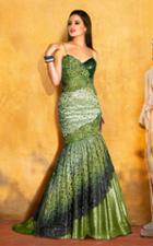 Mnm Couture - Kh068 Sleeveless V Neck Lace Mermaid Gown