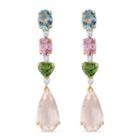 Tresor Collection - Multicolor Gemstone Earring In 18k Yellow Gold