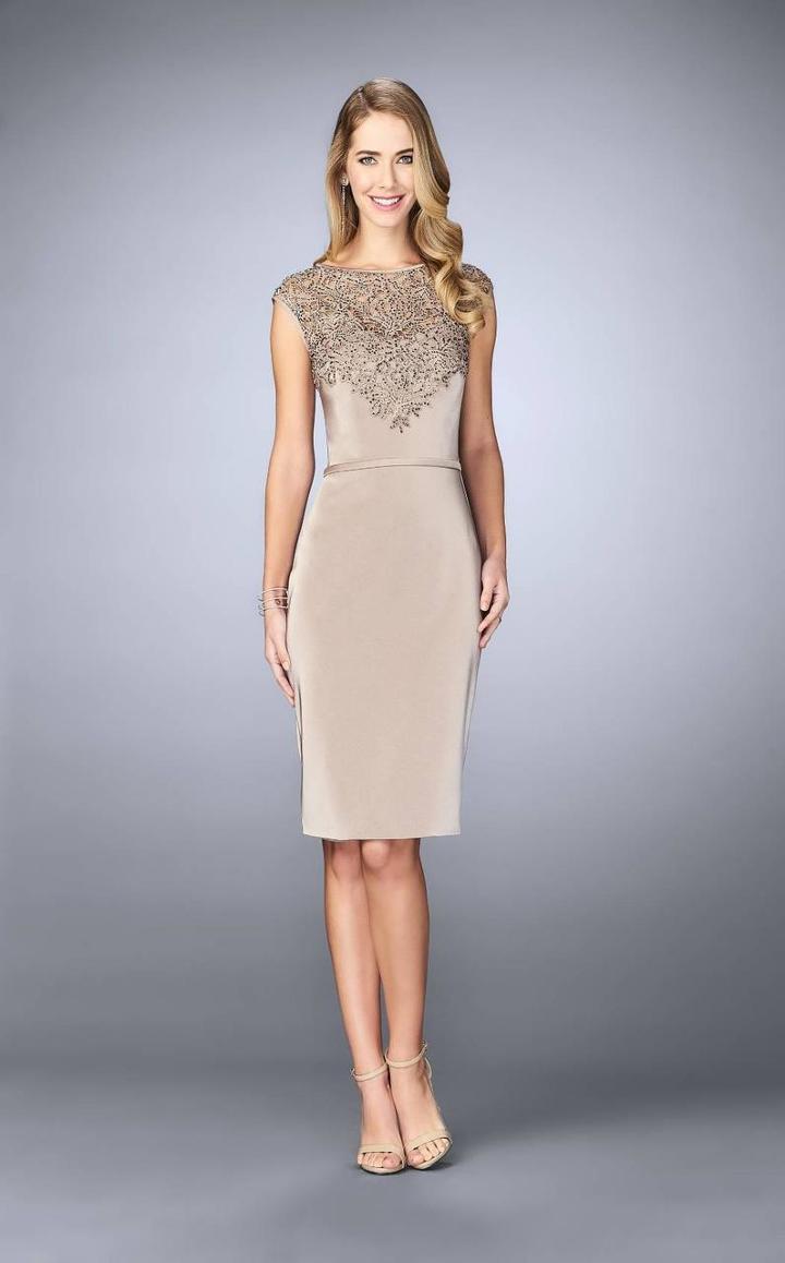 La Femme - 23266 Cap Sleeved Cocktail Dress