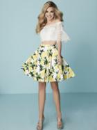 Hannah S - 27188 Off-shoulder Two-piece Print Short Dress