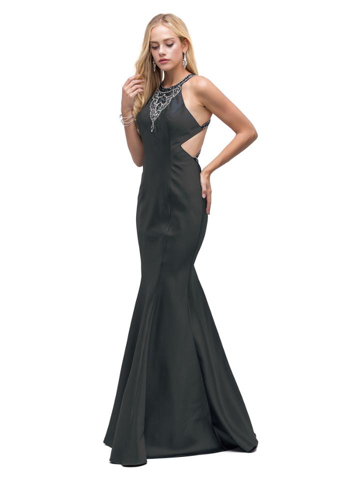 Dancing Queen - Embellished Halter Neck With Strappy Back Mermaid Dress 9906