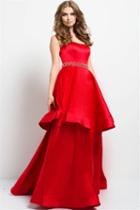 Jovani - 46640 Strapless Tiered A-line Dress