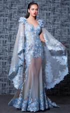 Mnm Couture - K3570 Floral Applique Sweetheart Trumpet Dress