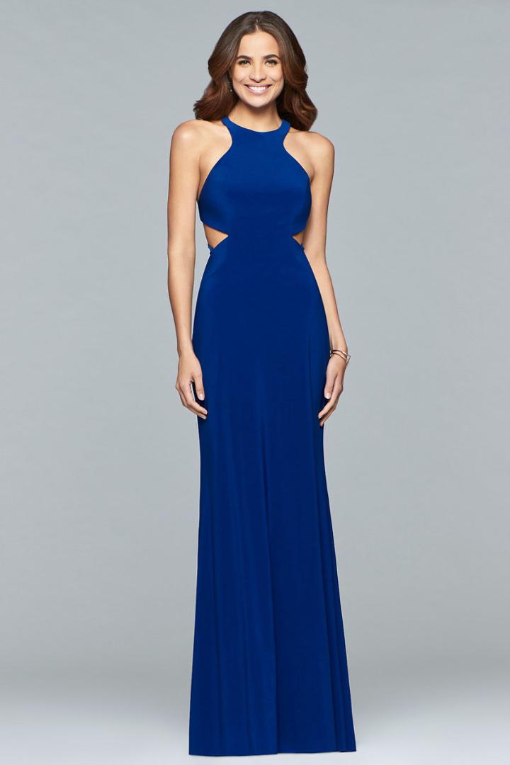 Faviana - S10057 Sleeveless Full-length Fitted Jersey Gown