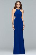 Faviana - S10057 Sleeveless Full-length Fitted Jersey Gown