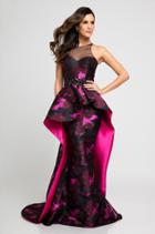 Terani Couture - 1723e4304 Illusion Halter Neck Sheath Dress
