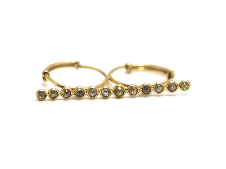 Tresor Collection - Rose Cut Champaign Diamond Double Finger Ring In 18k Yellow Gold Default Title