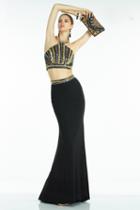 Alyce Paris - 6578 Two Piece Dress In Black Multi-color