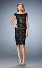 La Femme - 23080 Lace Peplum Cocktail Dress