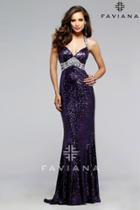 Faviana - 7507 Sequined Evening Dress With Side Cut-outs