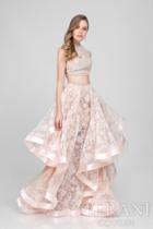 Terani Prom - Two-piece High Collar Gown With Lace Appliques 1711p2713
