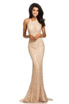 Johnathan Kayne - 8070 Halter Crystal Embellished Evening Gown