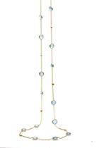 Tresor Collection - Aquamarine Long Station Necklace In 18k Yellow Gold