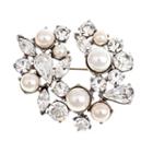 Ben-amun - Pearl And Crystal Cluster Pin