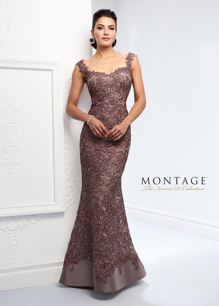Ivonne D For Mon Cheri - 218d23 Allover Lace Sweetheart Trumpet Dress
