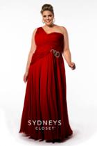 Sydney's Closet - Sc7163 Plus Size Dress In Scarlet