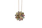 Tresor Collection - Multicolor Tourmaline Flower Pendant In 18k Yellow Gold