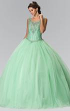 Elizabeth K - Beaded Sleeveless Ballgown Gl2349