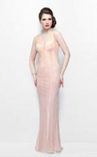 Primavera Couture - Bead Embellished V-neck Sheath Dress 1259