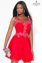 Alyce Paris - 3692 Short Dress In Red Silver