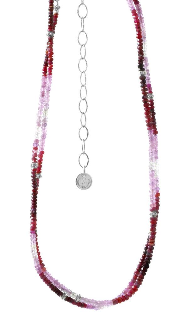 Nina Nguyen Jewelry - July Ruby Birthstone Harmony Long Silver Necklette