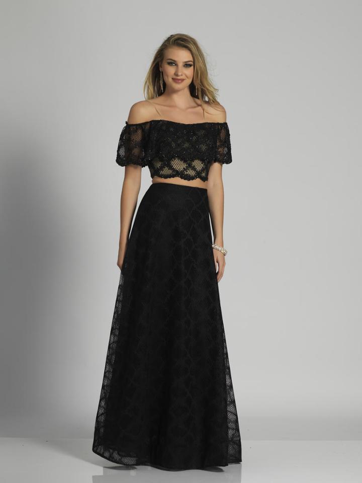 Dave & Johnny - A6237 Off-shoulder Two-piece A-line Gown